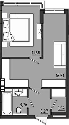 1-комнатная 37.16 м² в ЖК Сады Ривьеры от 18 050 грн/м², с. Фонтанка