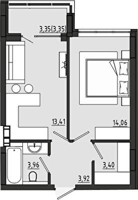 1-комнатная 42 м² в ЖК Сады Ривьеры от 18 050 грн/м², с. Фонтанка