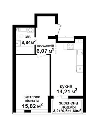 1-комнатная 41.54 м² в ЖК Феофания City от 55 000 грн/м², Киев