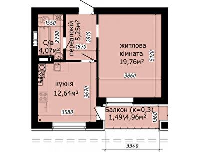 1-комнатная 43.5 м² в ЖК Кришталевi джерела от 55 800 грн/м², Киев