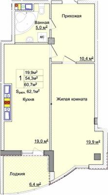 1-комнатная 60.7 м² в ЖК Aqua Marine от 28 800 грн/м², Одесса