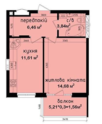 1-комнатная 38.15 м² в ЖК Кришталевi джерела от 54 000 грн/м², Киев
